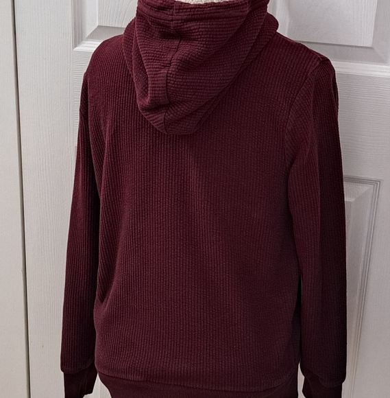 Old Navy Maroon Ribbed Hoodie   Size S - Picture 4 of 12